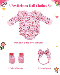 BABESIDE gift-ready doll clothes set with floral design for birthdays and holidays