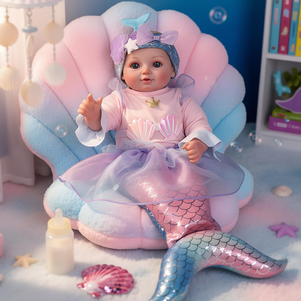 BABESIDE Mermaid Doll crown and seashell accents for royal pretend play