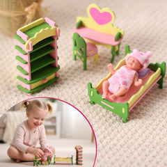 Babeside mini bedroom furniture set enhances cozy desk or shelf displays.