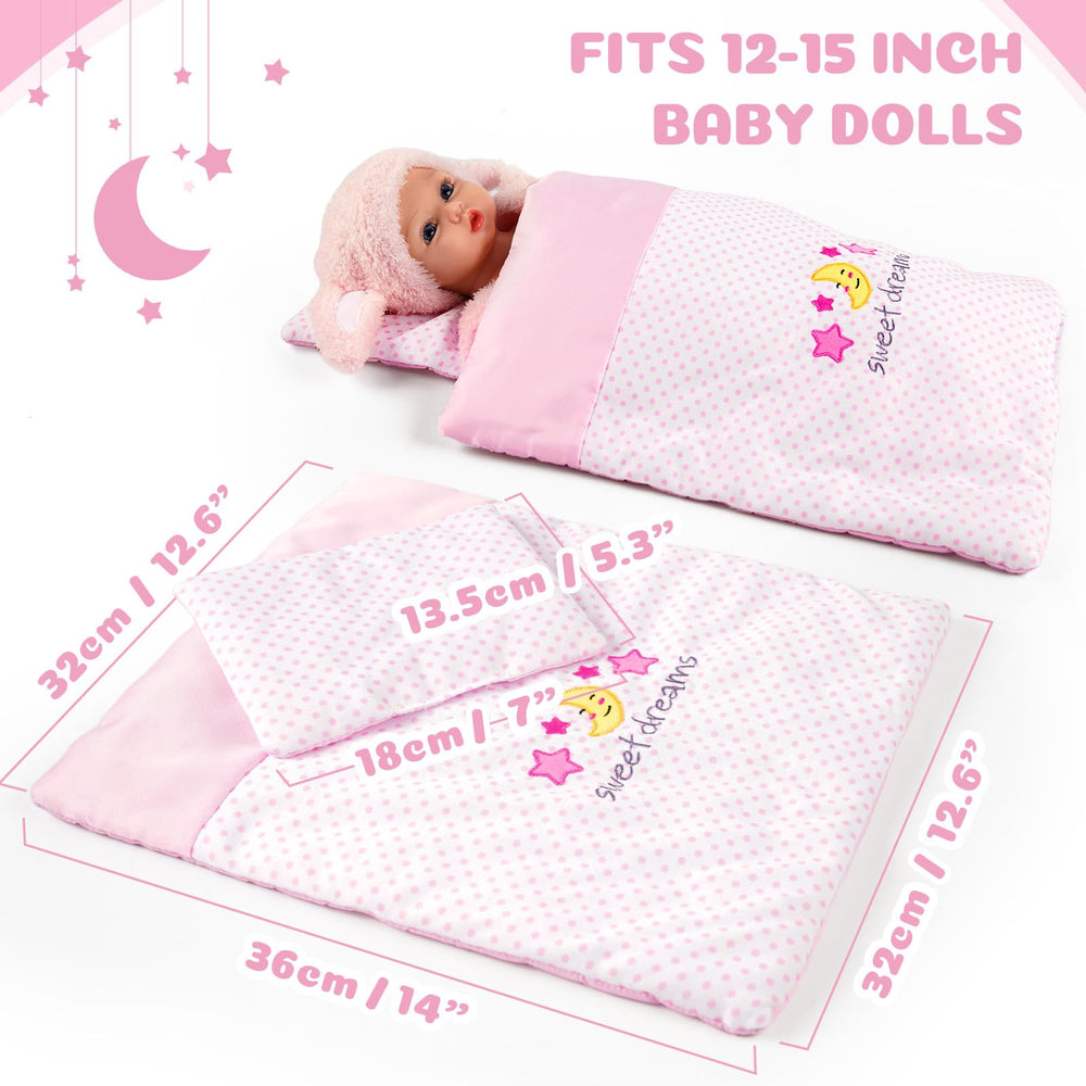 BABESIDE pink polka dot blanket adds cute, cozy comfort for play.