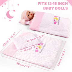 BABESIDE pink polka dot blanket adds cute, cozy comfort for play.