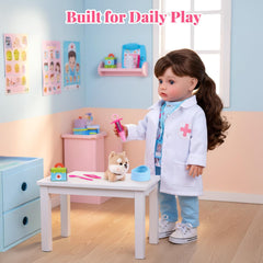 BABESIDE plush brown puppy companion for caring activities