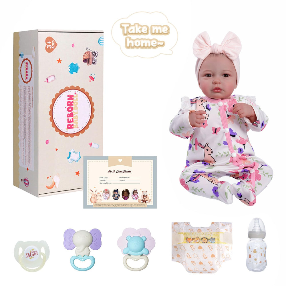 BABESIDE Reborn Baby Dolls magnetic pacifier included for gentle soothing play