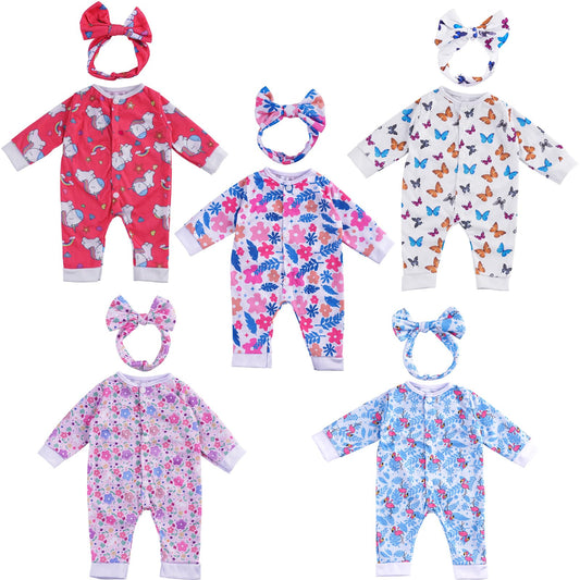 BABESIDE reborn doll romper set for 17-22 inch dolls, easy dress-up play.