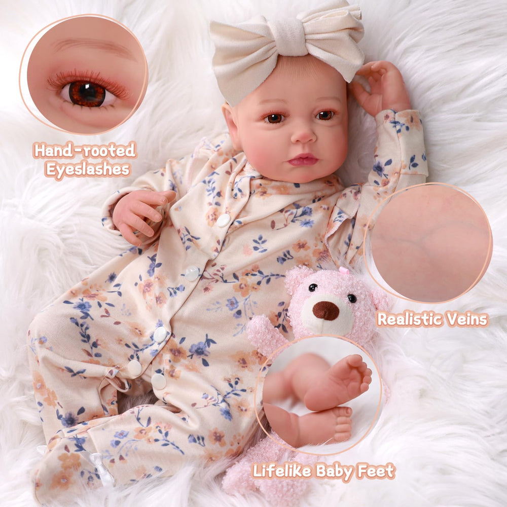 BABESIDE Reborn doll hand detail with tiny fingers for lifelike handling.