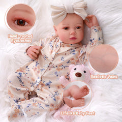 BABESIDE Reborn doll hand detail with tiny fingers for lifelike handling.