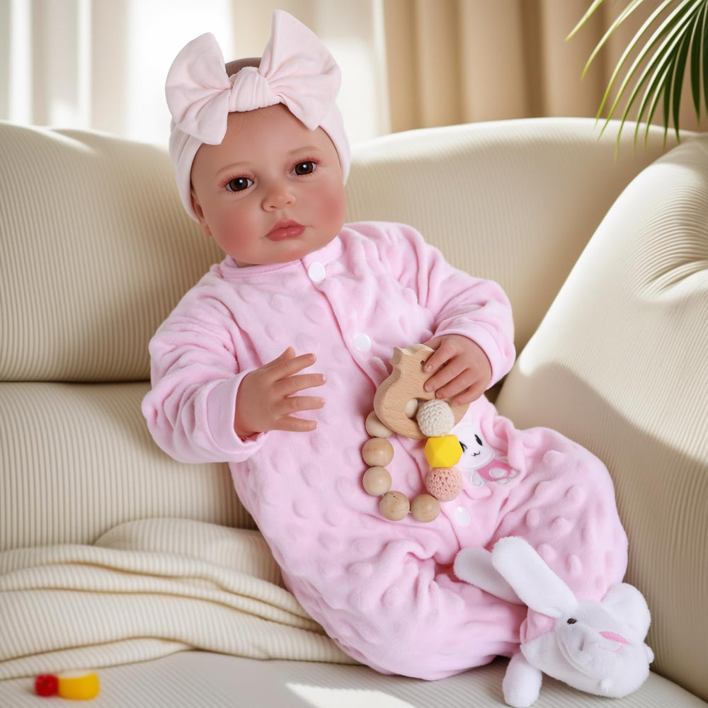 BABESIDE Reborn Doll with magnetic pacifier for authentic pretend feeding