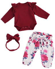 BABESIDE wine red doll clothes set with soft fabric for comfortable daily dress-up