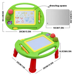 Stable four-leg design supports comfortable drawing angles for toddlers.