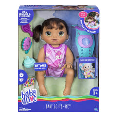 Baby Alive Go Bye Bye Brunette crawling action demonstrates interactive movement for busy playtime