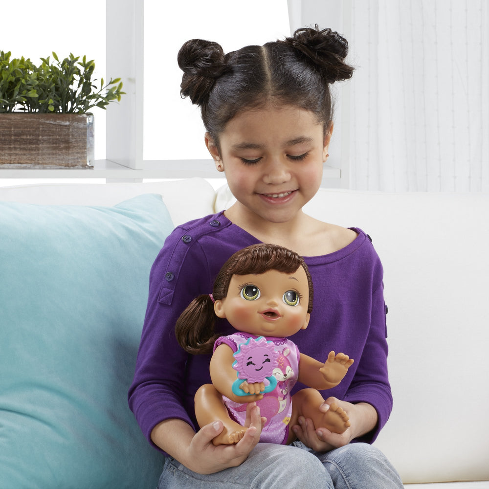 Baby Alive Brunette doll with rooted hair for styling play