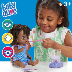 Baby Alive Magical Mixer blueberry treat being blended for creative feeding play.