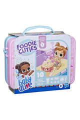Baby Alive Foodie Cuties lunchbox case with 3-inch doll, portable playset and surprises