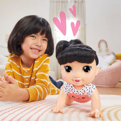 Close-up of Baby Alive Katie Kat with expressive eyes and face