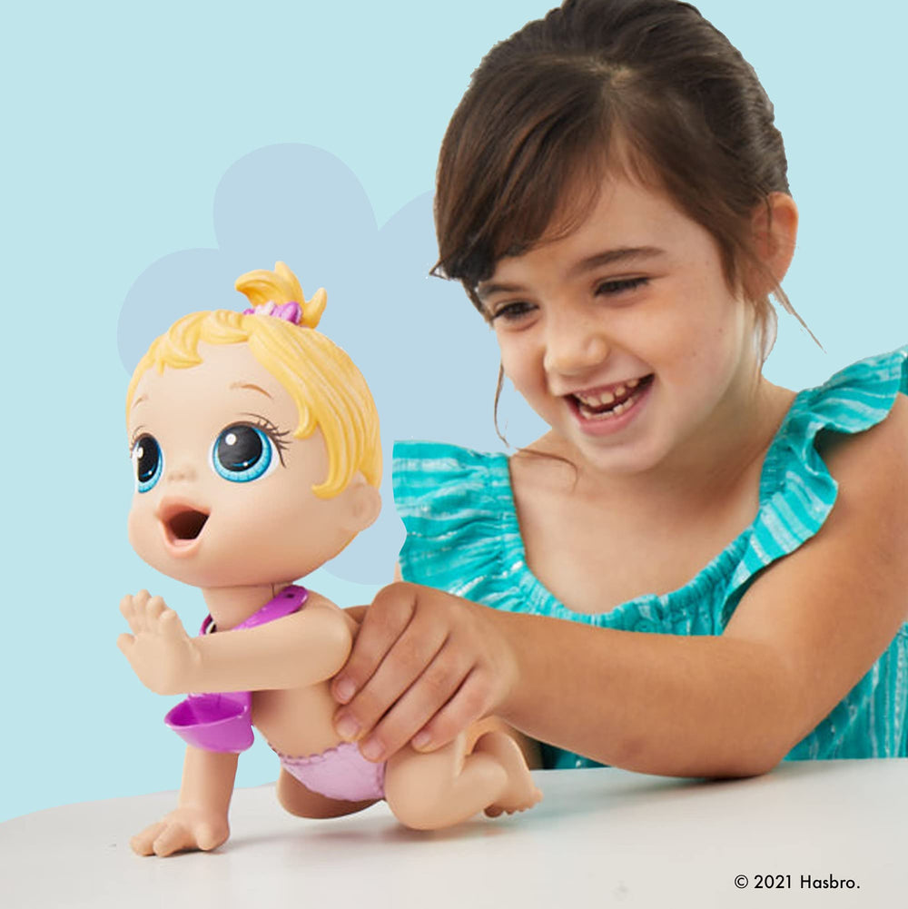Lil Snacks doll diaper flap enables quick diaper changes during play