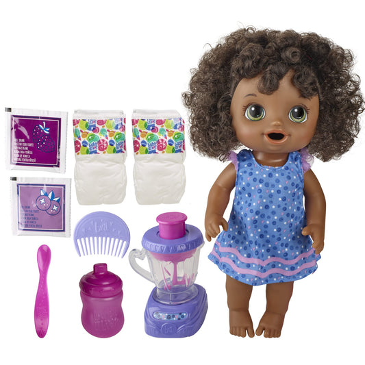 Baby Alive Magical Mixer blueberry blender in action for imaginative pretend cooking.