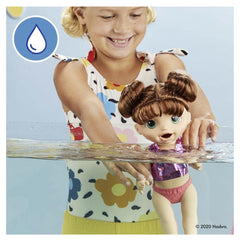 Sunshine Snacks doll wearing swimsuit top for summer dress-up and waterplay