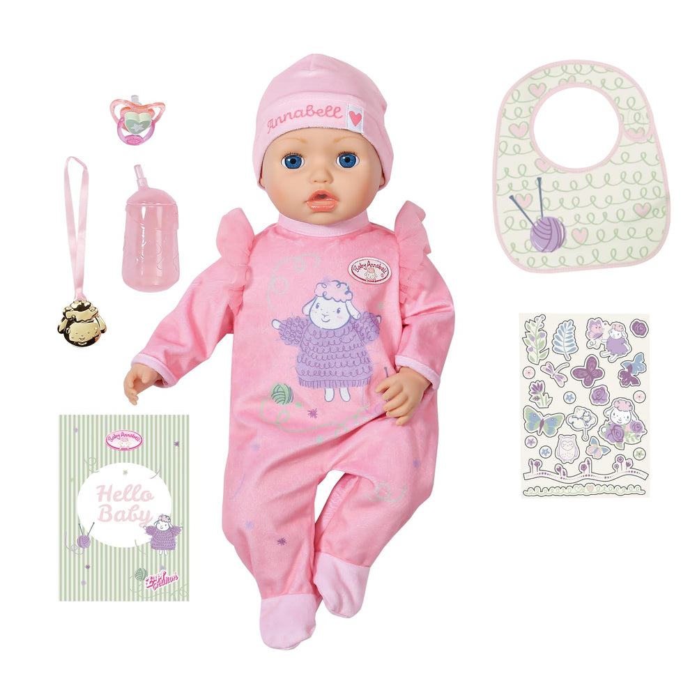 Baby Annabell Active Annabell doll with hat engaging in imaginative role play.