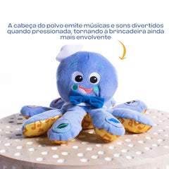 Baby Einstein Octoplush multilingual color names teach English, Spanish, and French.