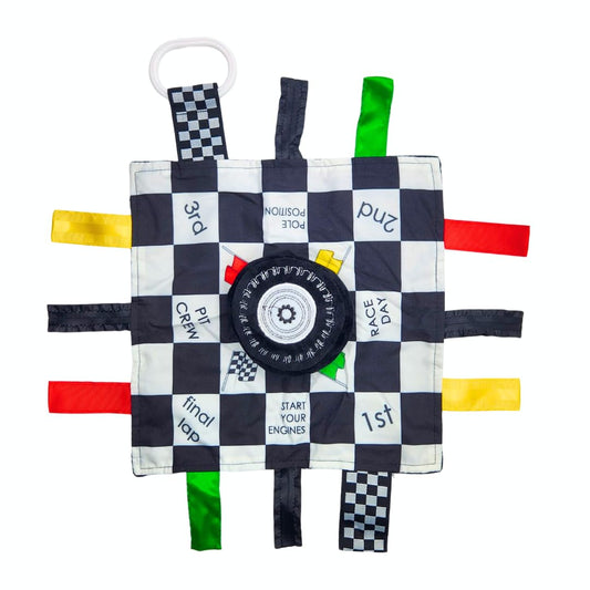 Baby Jack Racing Lovey with stroller clip for on-the-go play