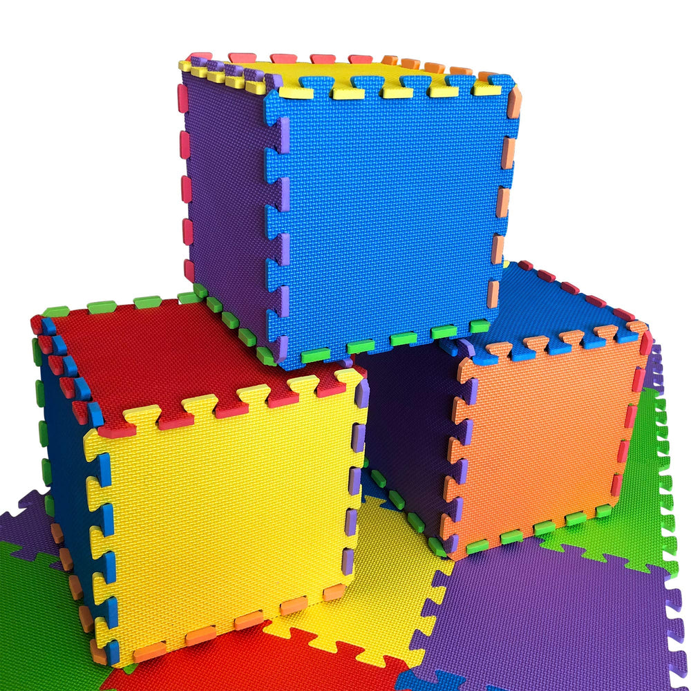 BABY LOOVI tiles arranged in different shapes to inspire creativity.