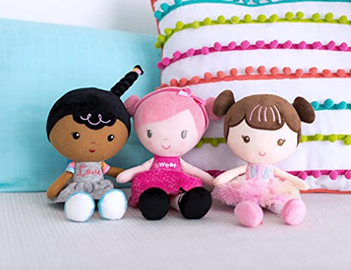 Baby Starters Ellie embroidered-face details for safe, imaginative play.