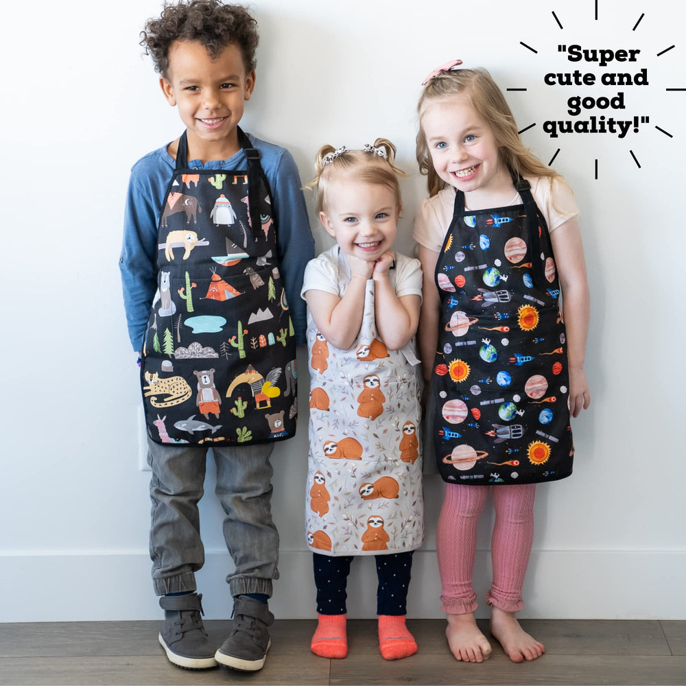 BABYBOET kids apron pocket inside for easy tool access during crafts