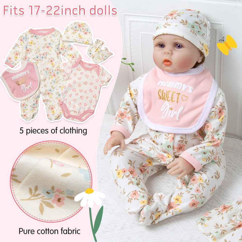 Babyfere pink doll bib, skin-friendly accessory for meals