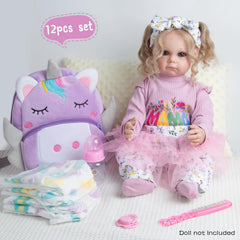 Babyfere reborn doll clothes romper showcases soft pastel tones for adorable play.
