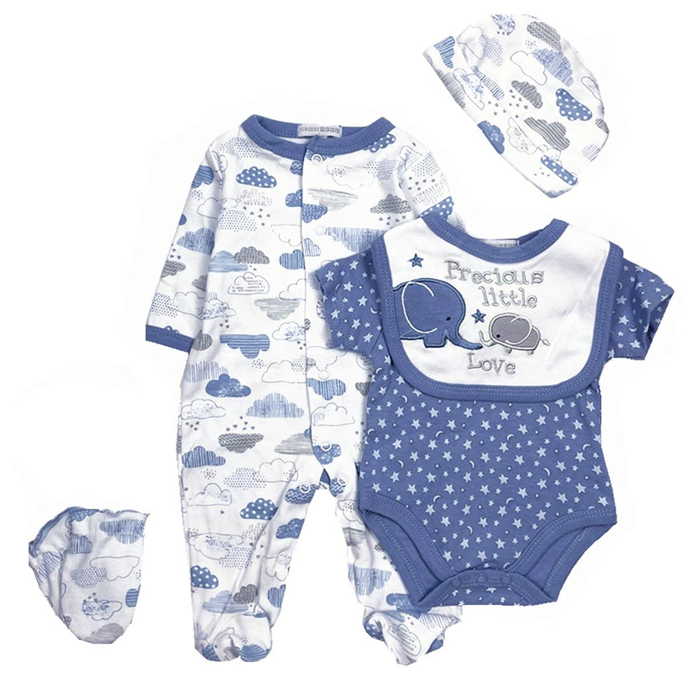 Babyfere elephant clothes set on 20-22 inch reborn doll, soft cotton for cozy wear