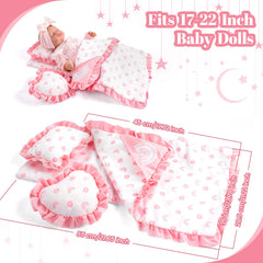 BABESIDE soft doll blanket for 17-22 inch dolls, gentle touch for lifelike scenes.