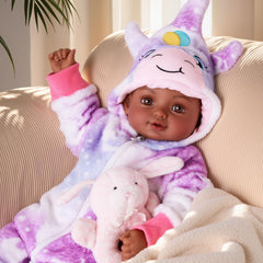 Babyside black doll body made of soft cloth for cuddling.