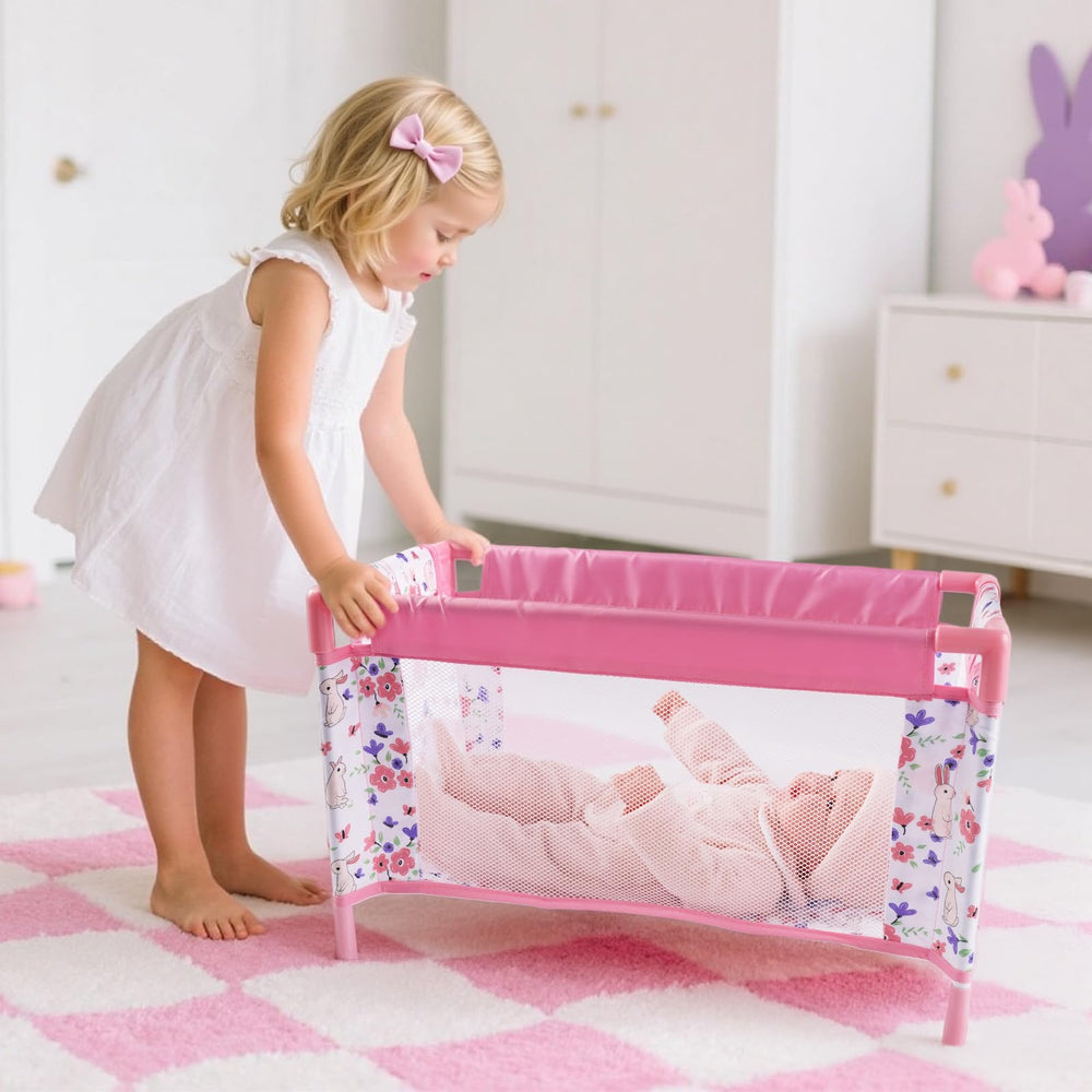 BABESIDE Pink floral bunny pattern adds cheerful charm during play.