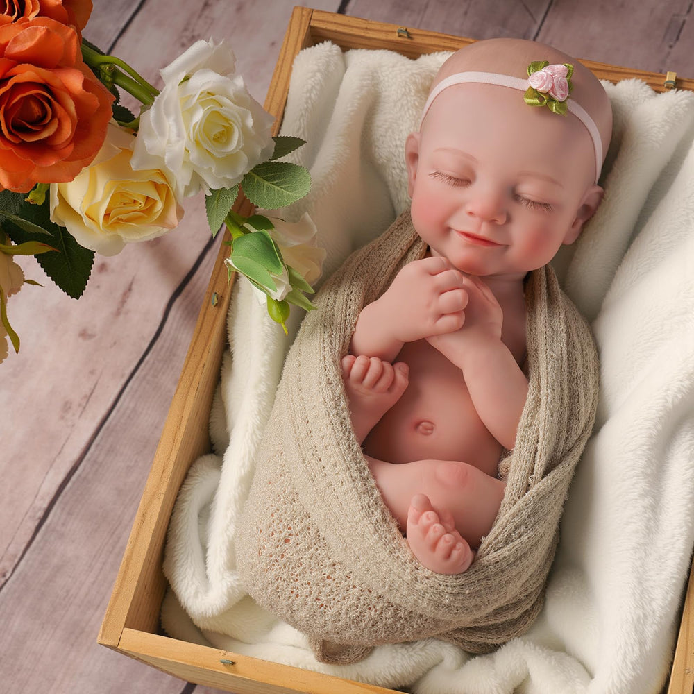 BABESIDE lifelike reborn 16inch doll head close-up for soft, realistic play.