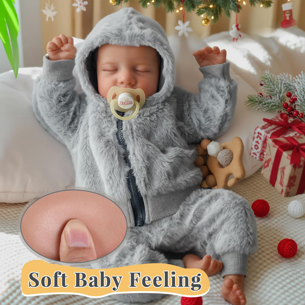 BABESIDE lifelike doll full-body vinyl shows soft touch and flexible limbs.