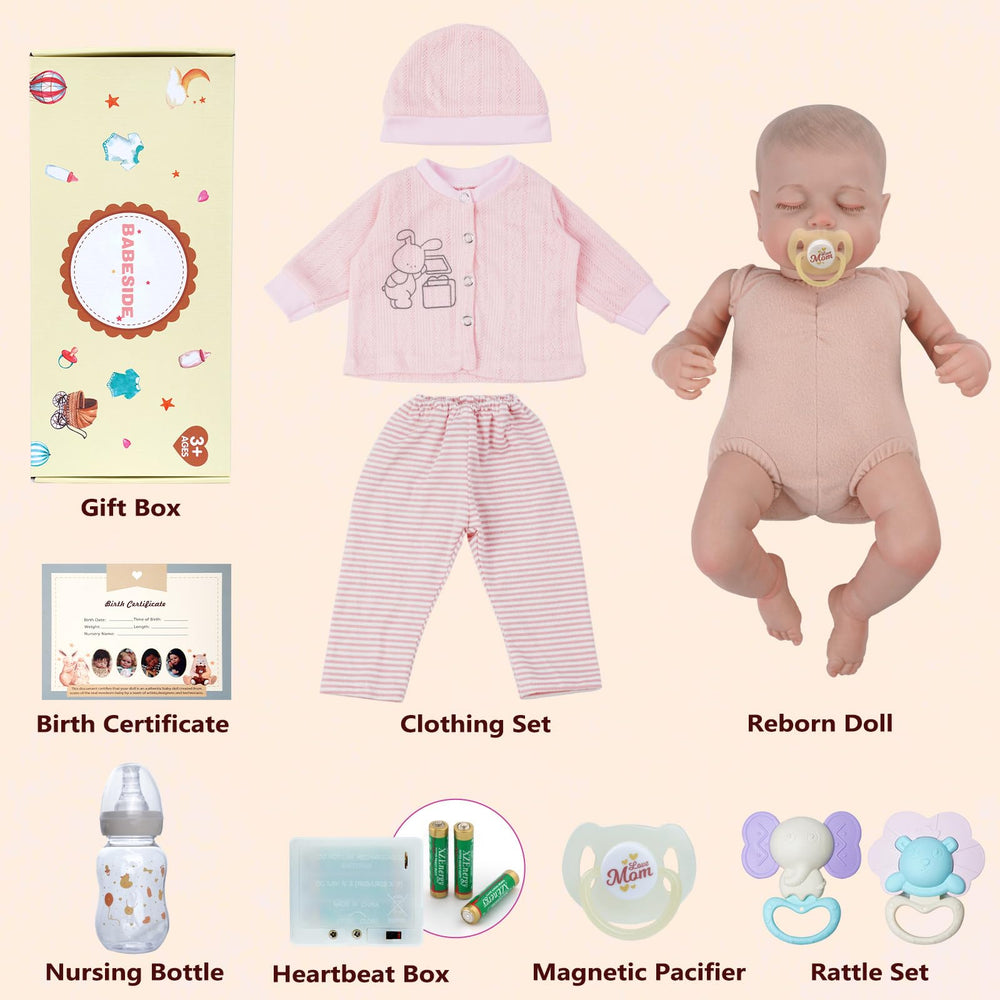 BABESIDE Loulou cradle-ready display for comforting companionship and pretend care.