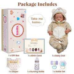 BABESIDE newborn-size 17-inch doll fits in arms like a real baby.
