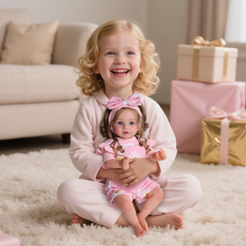 BABESIDE Reborn doll hair rooted soft and easy to style for nurturing moments