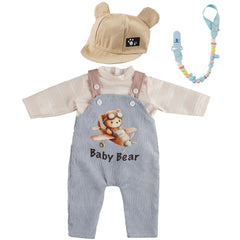 BABESIDE reborn doll clothes set with blue overalls and hat for lifelike styling