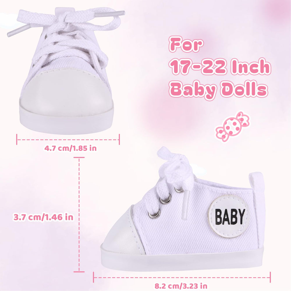BABESIDE Reborn Doll Shoes close-up on canvas texture and stitching
