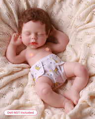 BABESIDE red-trim crown pattern doll diaper, soft material for comfortable pretend changes