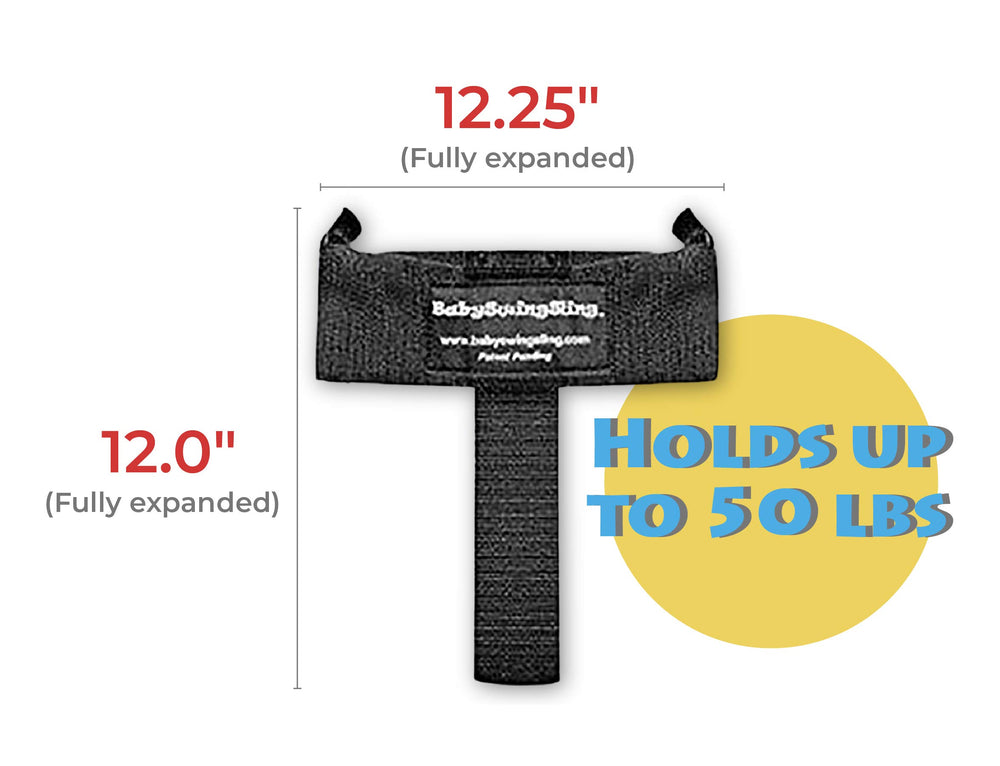 BabySwingSling supports children up to 50 pounds on outdoor swings.