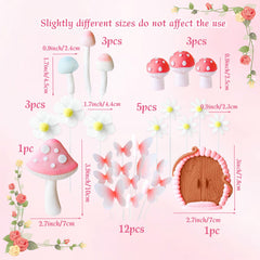 Bach and Boujee pink mushroom cake topper creates a charming focal point.
