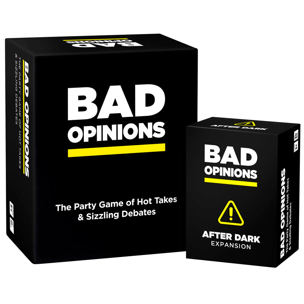 BAD OPINIONS game front cover, ideal for party inspiration