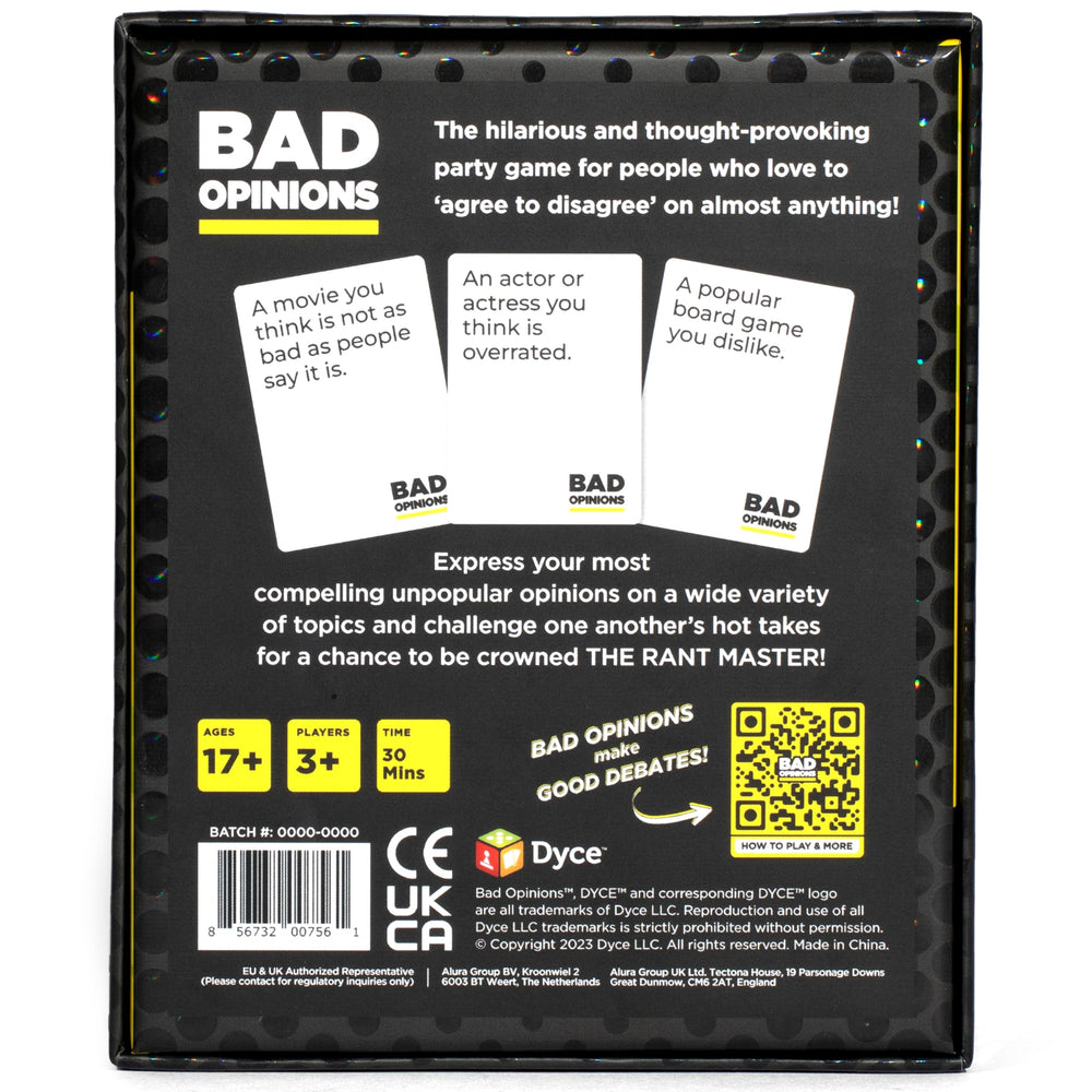 BAD OPINIONS gift-ready packaging, perfect stocking stuffer or party favor