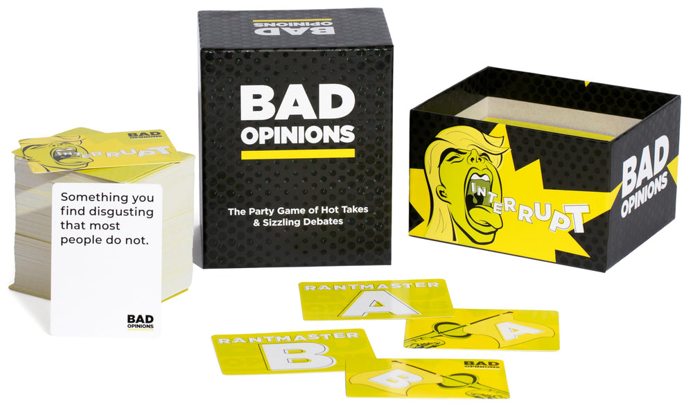 BAD OPINIONS rule booklet, quick guide to start laughing and debating