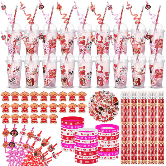 Baderke valentines dog-themed stationery collection for classroom prizes and party favors.