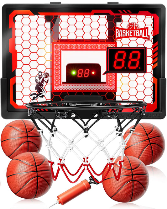 BADGOAL indoor basketball hoop over the door for durable home play.