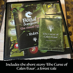 Bag of Dungeon 2 fantasy art cards set mood for game nights.