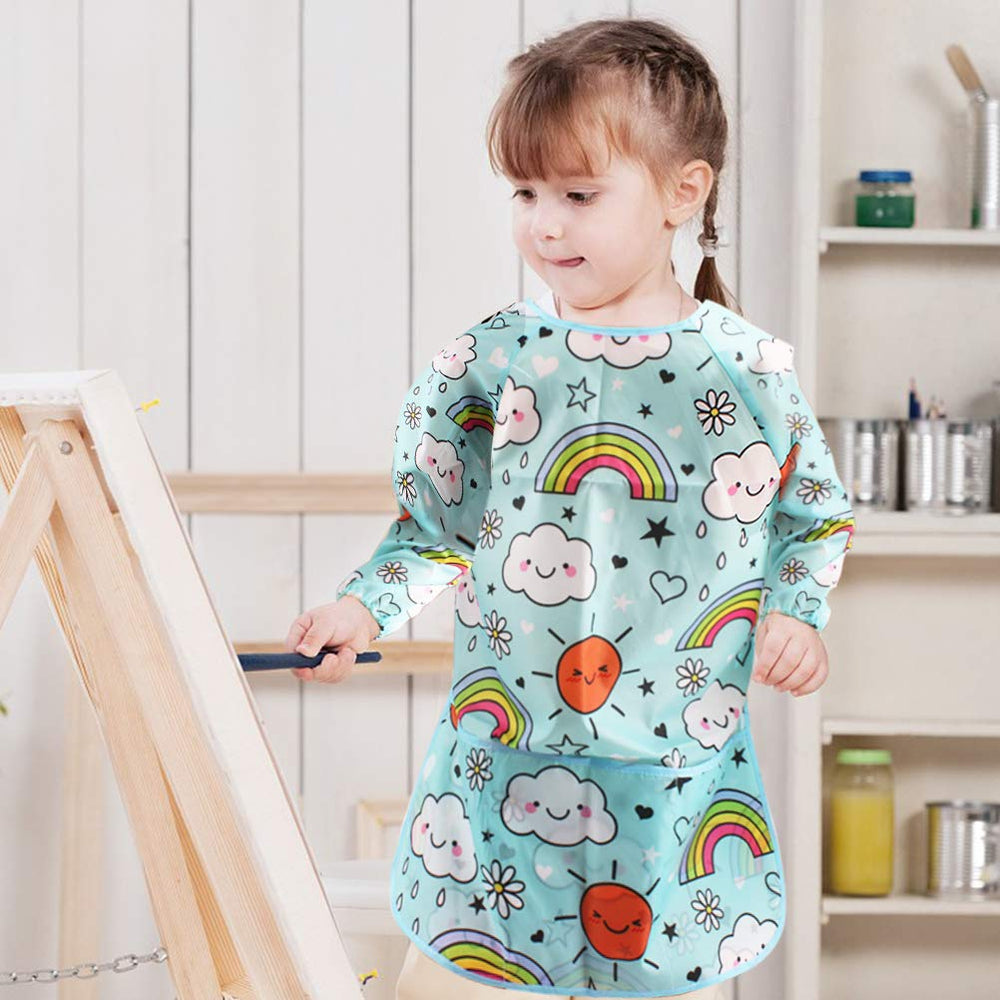 BAHABY kids art smock long sleeves prevent splatters during messy art.